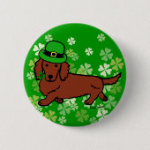 St- PatricktagesDackel-Cartoon Button (Vorderseite)