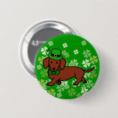 St- PatricktagesDackel-Cartoon Button (Vorne & Hinten)