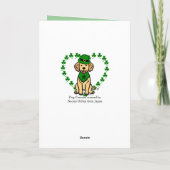 St- Patricktagesgoldener Retriever-Cartoon Karte (Rückseite)