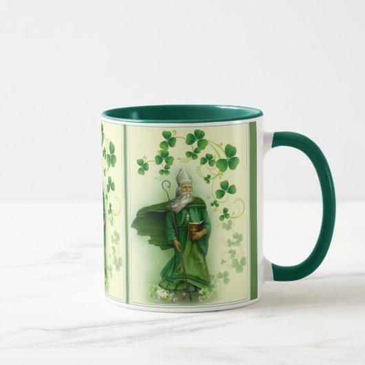 St- Patricktagesirische grüne Kleeblätter Tasse (Rechts)