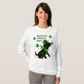 St- Patricktagesschwarzes Labrador T-Shirt (Vorne ganz)