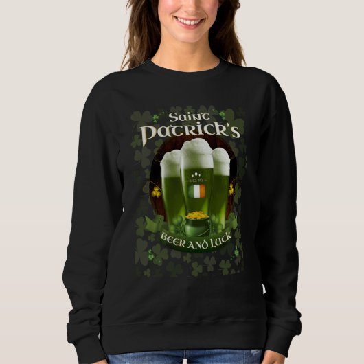 St Patricku2019s Day Beer luck Since 1973 Irish Fl Sweatshirt (Vorderseite)