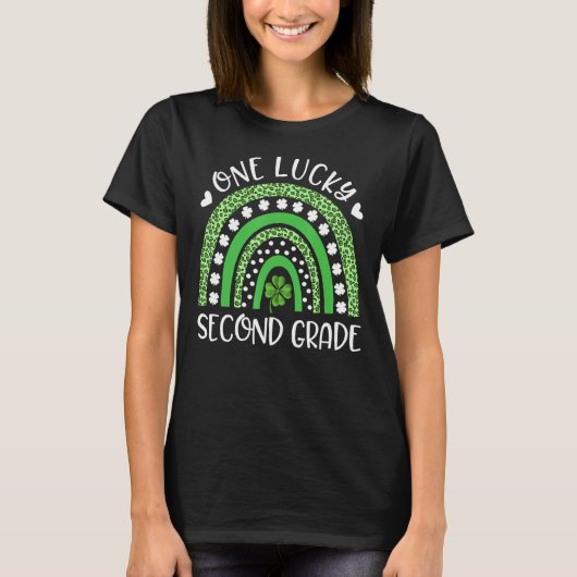St Patricku2019s Day One Lucky Second Grade Teache T-Shirt (Vorderseite)