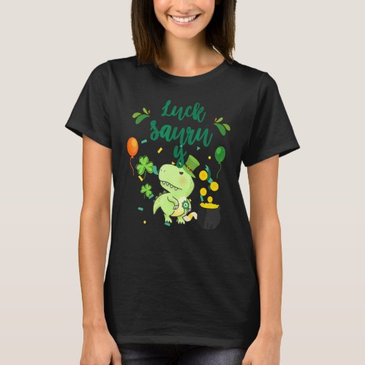 St Patricku2019s Rex Lucky Saurus Dinosaur St Pat T-Shirt (Vorderseite)