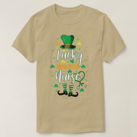 St Patrickx27s Lucky Dialysis Nurse Green Stethosc T-Shirt (Design vorne)