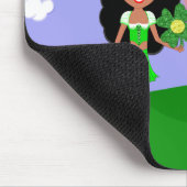 St Pat's Day Brünett Girl Leprechaun mit Regenboge Mousepad (Ecke)
