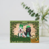 St Pats Day - Golden Doodles - Sadie und Izzie Postkarte (Stehend Vorderseite)