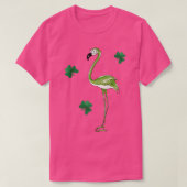 St Pats Day Green Irish Flamingo Lucky Kleeblatts T-Shirt (Design vorne)