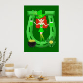 St Pat's Day Redhead Girl Leprechaun Poster (Küche)