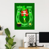 St Pat's Day Redhead Girl Leprechaun Poster (Heimbüro)