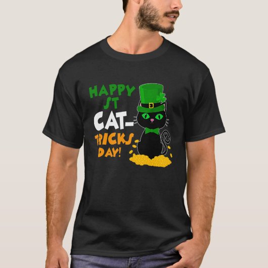 St Pat's Paddy Patrick Day's Happy St Cat Tricks D T-Shirt (Vorderseite)