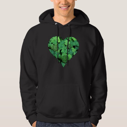 St. Patties Day Green Kleeblatt Irische Herzen Hoodie (Vorderseite)