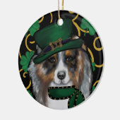 St. Patty Australian Shepherd Keramik Ornament (Links)