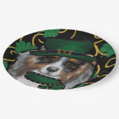 St. Patty Australian Shepherd Pappteller (Schrägansicht)