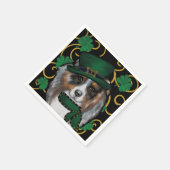 St. Patty Australian Shepherd Serviette (Ecke)