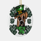 St. Patty Boxer Dog Keramik Ornament (Rechts)