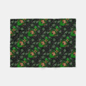 St. Patty Dackel Art Design Fleecedecke (Vorderseite (Horizontal))
