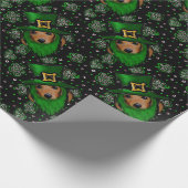 St. Patty Dackel Art Design Geschenkpapier (Ecke)