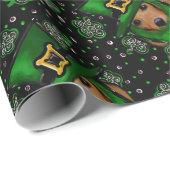 St. Patty Dackel Art Design Geschenkpapier (Rolleneckpunkt)