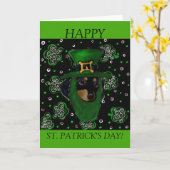 St. Patty Dackel Art Design Karte (Gelbe Blume)