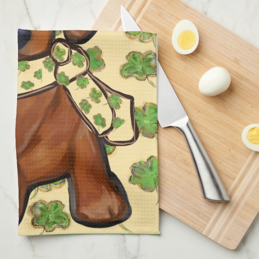 St.Patty-Dackel Geschirrtuch (Viertel Falte)