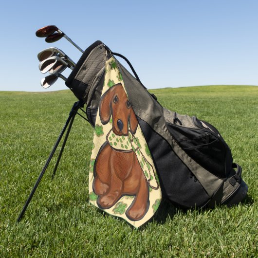 St.Patty-Dackel Golfhandtuch (Gras)