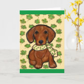 St.Patty-Dackel Karte (Gelbe Blume)