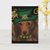 St.Patty-Dackel Karte (Gelbe Blume)
