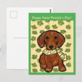 St.Patty-Dackel Postkarte (Vorne/Hinten)