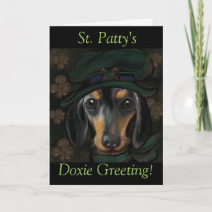 St. Patty Doxie-Gruß Karte