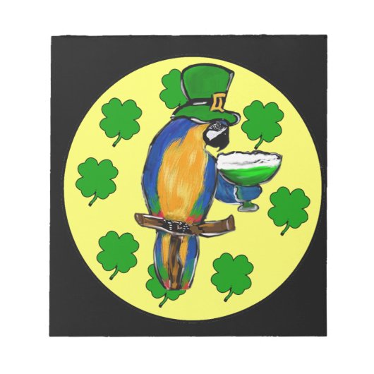 ST. PATTY PAPAGEI NOTIZBLOCK (Vorderseite)