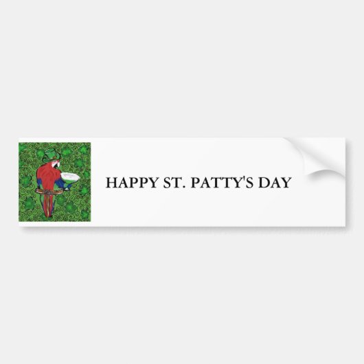 St Patty Parrot Autoaufkleber (Vorne)