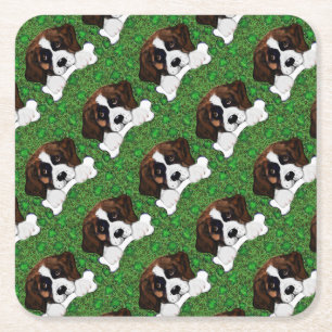 St. Patty St. Bernhardshund Rechteckiger Pappuntersetzer