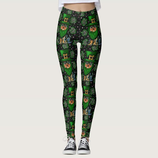 St. Patty Yorkie Poo Leggings (Vorderseite)