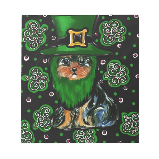 St. Patty Yorkie Poo Notizblock (Vorderseite)