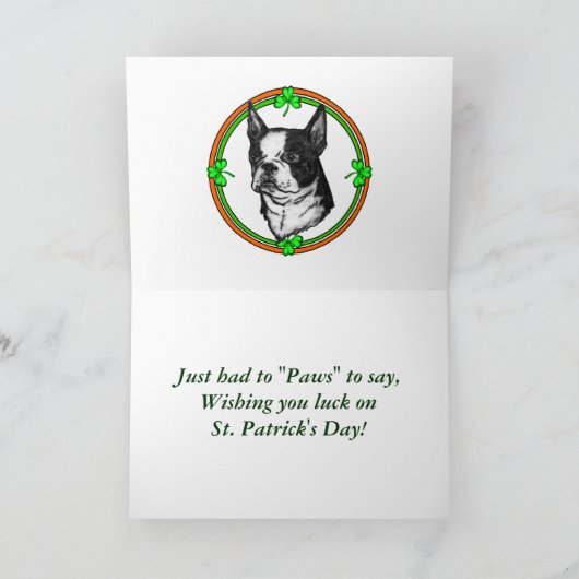 St. Pattys Boston-Terrier Karte (Innenseite)