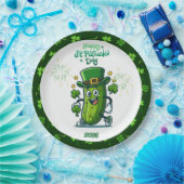 St. Patty's Day-Einlegegurken-Comicfigur Pappteller (Party)