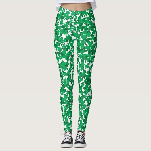 St Pattys Day Kleeblatts Leggings (Vorderseite)