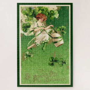 St. Patty's Day Mädchen Großes Puzzle
