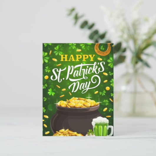 St. Patty's Day Postkarte (Stehend Vorderseite)