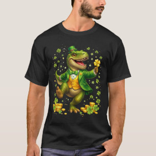 St Pattys Dinosaur im Smoking irischer Heiliger Pa T-Shirt
