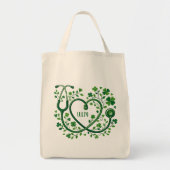 St Pattys Heart Clover Stethoscope Nurses Initials Tragetasche (Vorne)