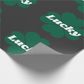 St. Patty's Kleeblatts | grüner Klee Geschenkpapier (Ecke)