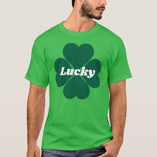 St. Patty's Kleeblatts | T - Shirt mit grünem Glüc (Vorderseite)
