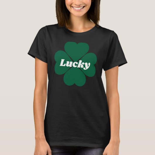 St. Patty's Kleeblatts | T - Shirt mit grünem Glüc (Vorderseite)
