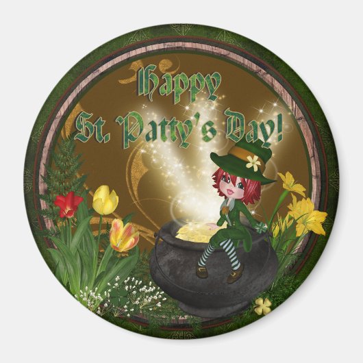 St Pattys Leprechaun Magnet (Vorne)