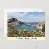 St Paul Bucht, Lindos Postkarte (Vorne/Hinten)