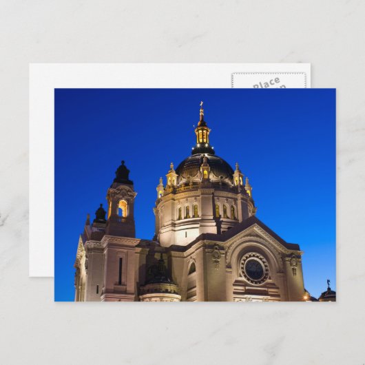St. Paul Cathedral in der Nacht Postkarte (Vorne/Hinten)