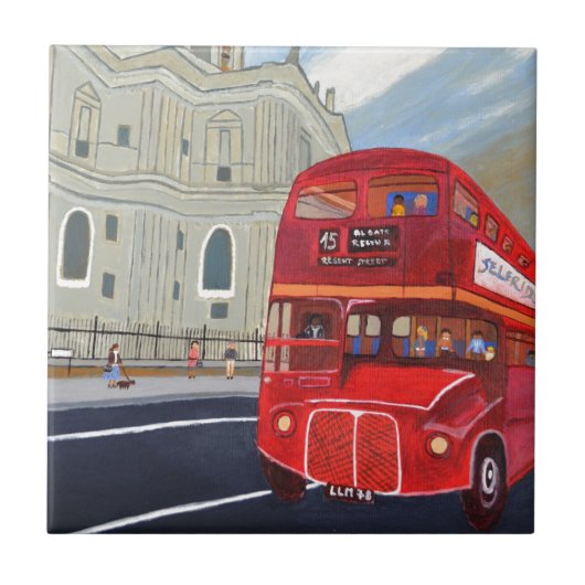 St. Paul Cathedral und London Bus Fliese (Vorderseite)