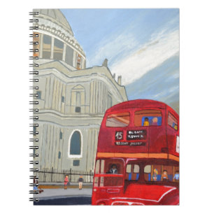 St. Paul Cathedral und London Bus Notizblock
